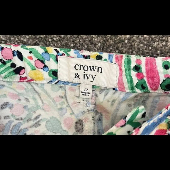 NWT Girl’s Crown and Ivy Paisley Garden Party Scalloped Shorts Size 12 - Picture 4 of 4